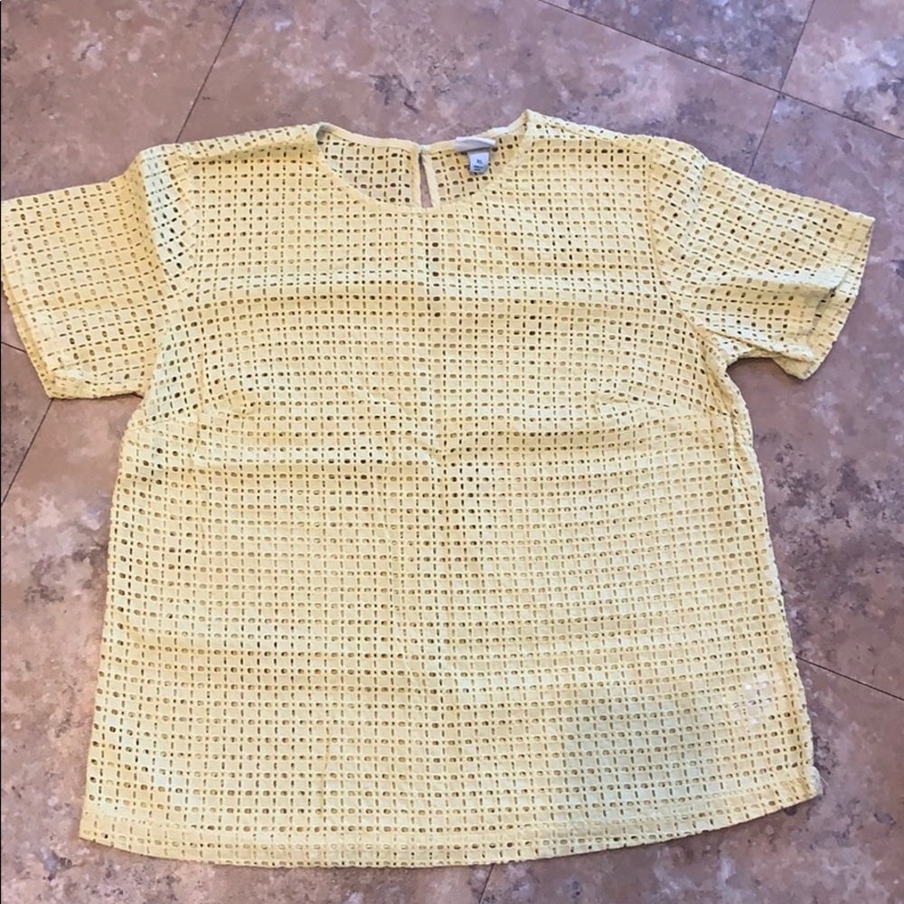 Yellow eyelet top
